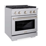 ZLINE 30 in. 4.2 cu. ft. Gas Range with Convection Gas Oven in Stainless Steel with 4 Brass Burners (SGR-BR-30)