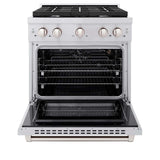 ZLINE 30 in. 4.2 cu. ft. 4 Burner Gas Range with Convection Gas Oven in Stainless Steel (SGR30)