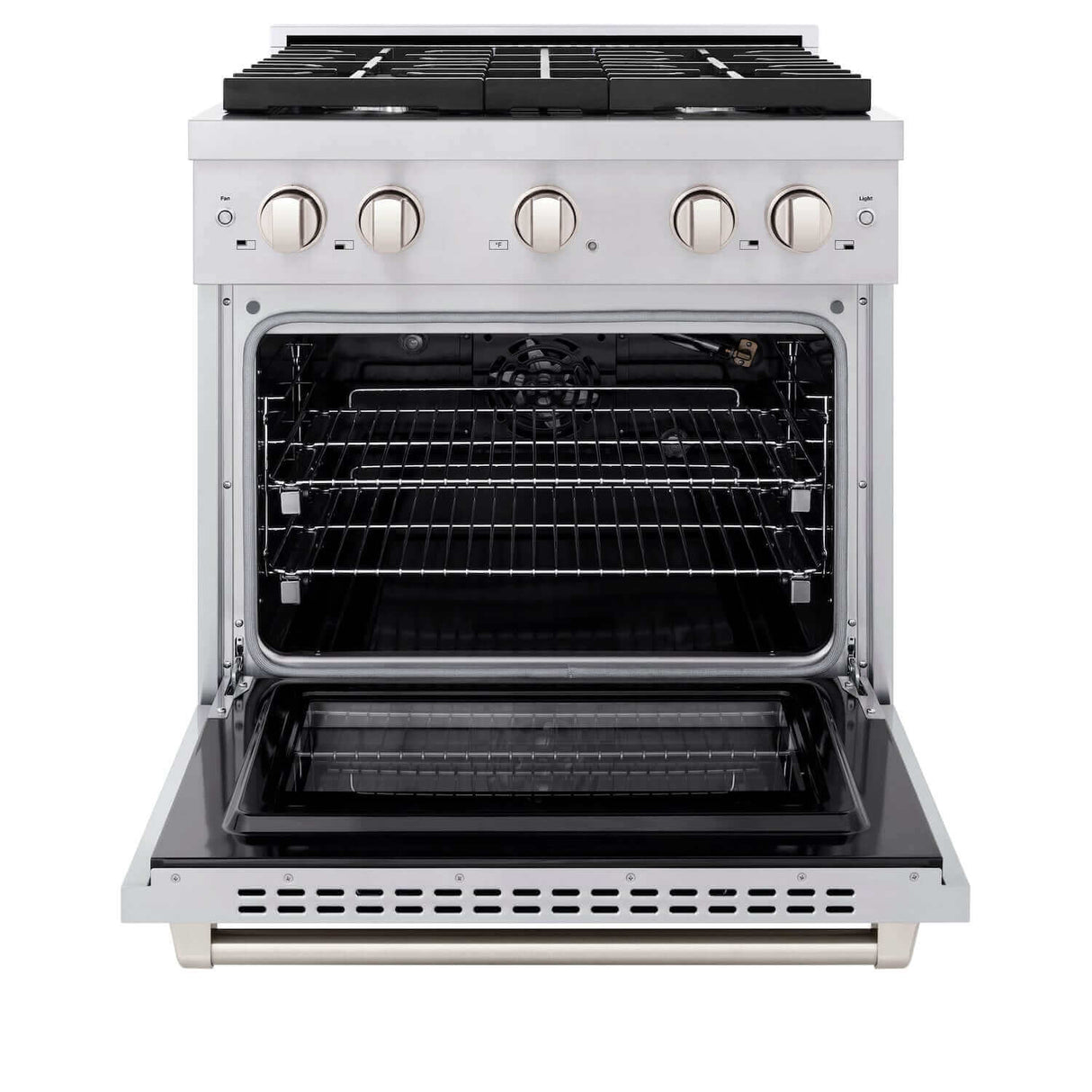 ZLINE 30 in. Kitchen Package with Stainless Steel Gas Range and Convertible Vent Range Hood (2KP-SGRRH30)