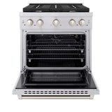 ZLINE 30 in. Kitchen Package with Stainless Steel Gas Range and Convertible Vent Range Hood (2KP-SGRRH30)