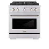 ZLINE 30 in. 4.2 cu. ft. 4 Burner Gas Range with Convection Gas Oven in Stainless Steel (SGR30)