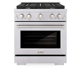 ZLINE 30 in. Kitchen Package with Stainless Steel Gas Range and Convertible Vent Range Hood (2KP-SGRRH30)