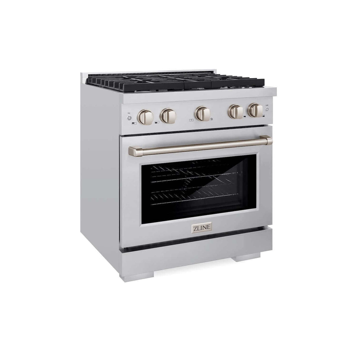 ZLINE Kitchen Package with Refrigeration, 30 in. Stainless Steel Gas Range, 30 in. Traditional Over The Range Microwave and 24 in. Tall Tub Dishwasher (4KPR-SGROTRH30-DWV)