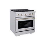 ZLINE Kitchen Package with Refrigeration, 30 in. Stainless Steel Gas Range, 30 in. Traditional Over The Range Microwave and 24 in. Tall Tub Dishwasher (4KPR-SGROTRH30-DWV)