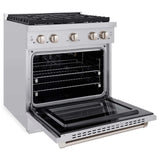 ZLINE 30 in. 4.2 cu. ft. 4 Burner Gas Range with Convection Gas Oven in Stainless Steel (SGR30)