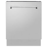 ZLINE 36 in. Kitchen Package with Stainless Steel Gas Range, Range Hood, Microwave Drawer, Tall Tub Dishwasher and Beverage Fridge (5KP-SGRRH36-MWDWV-RBV)