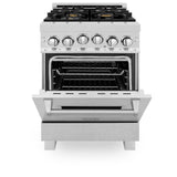 ZLINE 24 in. 2.8 cu. ft. Range with Gas Stove and Gas Oven in Fingerprint Resistant Stainless Steel with Brass Burners (RGS-SN-BR-24)