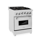 ZLINE 24 in. 2.8 cu. ft. Range with Gas Stove and Gas Oven in Fingerprint Resistant Stainless Steel with Brass Burners (RGS-SN-BR-24)