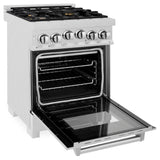 ZLINE 24 in. 2.8 cu. ft. Range with Gas Stove and Gas Oven in Fingerprint Resistant Stainless Steel with Brass Burners (RGS-SN-BR-24)