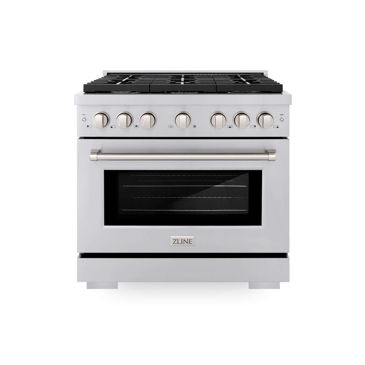 ZLINE 36 in. Kitchen Package with Stainless Steel Gas Range, Convertible Vent Range Hood and Microwave Drawer (3KP-SGRRH36-MW)