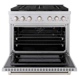 ZLINE 36 in. 5.2 cu. ft. 6 Burner Gas Range with Convection Gas Oven in Stainless Steel (SGR36)