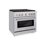 ZLINE 36 in. Kitchen Package with Stainless Steel Gas Range, Convertible Vent Range Hood and Tall Tub Dishwasher (3KP-SGRRH36-DWV)