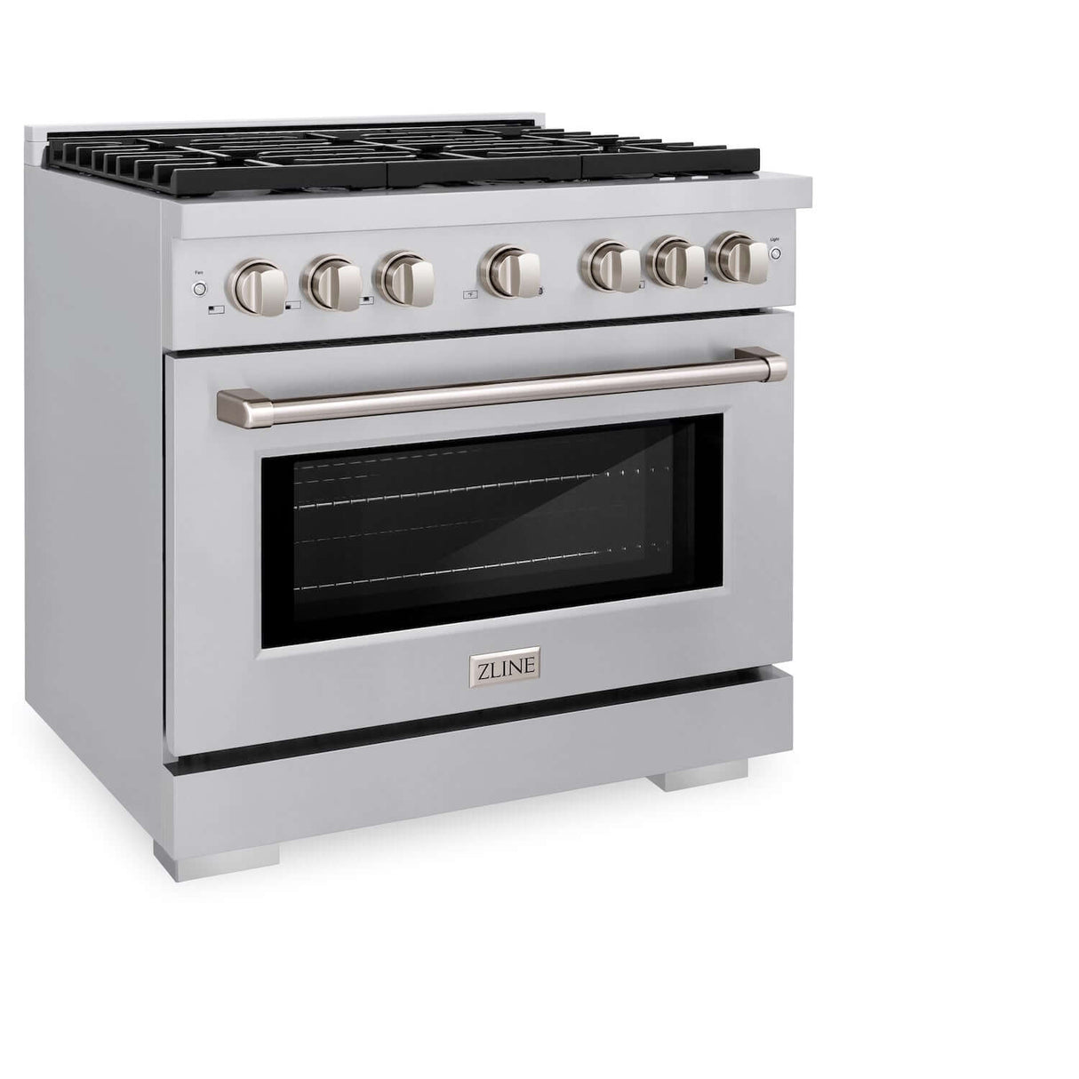 ZLINE 36 in. Kitchen Package with Stainless Steel Gas Range, Convertible Vent Range Hood and Microwave Drawer (3KP-SGRRH36-MW)