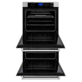 ZLINE Kitchen Package with Refrigeration, 30 in. Stainless Steel Rangetop, 30 in. Range Hood and 30 in. Double Wall Oven (4KPR-RTRH30-AWD)