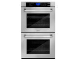 ZLINE Kitchen Package with Refrigeration, 30 in. Stainless Steel Rangetop, 30 in. Range Hood and 30 in. Double Wall Oven (4KPR-RTRH30-AWD)