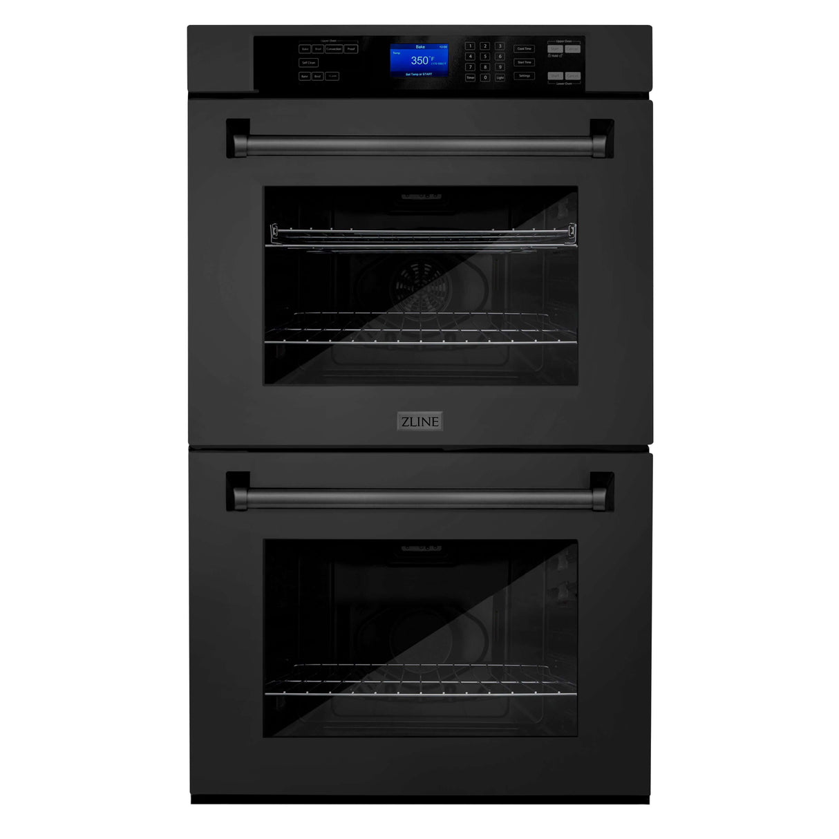 ZLINE Kitchen Package with Refrigeration, 36 in. Black Stainless Steel Gas Stovetop, 36 in. Convertible Vent Range Hood, 30 in. Double Wall Oven, and 24 in. Tall Tub Dishwasher (5KPR-RTBRH36-AWDDWV)