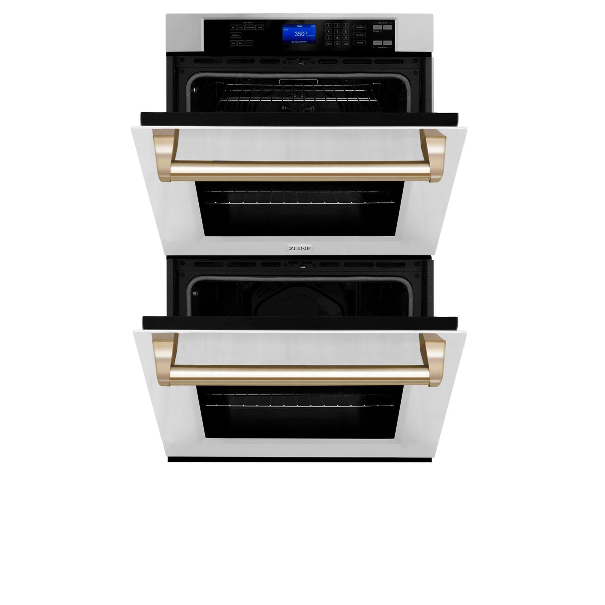 ZLINE 30 in. Autograph Edition Electric Double Wall Oven with Self Clean and True Convection in Stainless Steel and Polished Gold Accents (AWDZ-30-G)