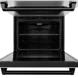 ZLINE Autograph Edition 30 in. Electric Double Wall Oven with Self Clean and True Convection in DuraSnow Stainless Steel and Matte Black Accents (AWDSZ-30-MB)