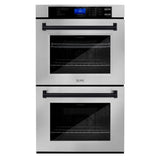 ZLINE Autograph Edition 30 in. Electric Double Wall Oven with Self Clean and True Convection in Stainless Steel and Matte Black Accents (AWDZ-30-MB)