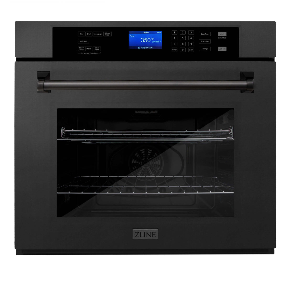 ZLINE 30 in. Professional Electric Single Wall Oven with Self Clean and True Convection in Black Stainless Steel (AWS-30-BS)