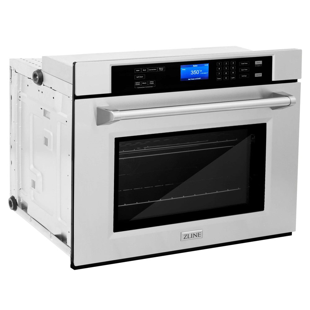 ZLINE 30 in. Professional Electric Single Wall Oven with Self Clean and True Convection in Stainless Steel (AWS-30)