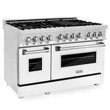 ZLINE 48 in. Professional Dual Fuel Range in Stainless Steel with White Matte Door (RA-WM-48)