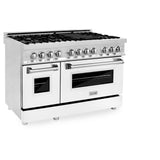 ZLINE 48 in. Professional Dual Fuel Range in Stainless Steel with White Matte Door (RA-WM-48)