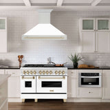 ZLINE 48 in. Autograph Edition Stainless Steel Range Hood with White Matte Shell and Handle (8654STZ-WM48)