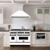 ZLINE 48 in. Autograph Edition Stainless Steel Range Hood with White Matte Shell and Handle (8654STZ-WM48)