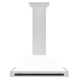 ZLINE 36 in. Autograph Edition in Fingerprint Resistant Stainless Steel Range Hood with White Matte Shell and Accented Handle (KB4SNZ-WM36)