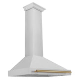 ZLINE 36 in. Autograph Edition Fingerprint Resistant Stainless Steel Range Hood with Champagne Bronze Handle