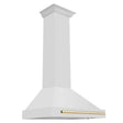 ZLINE 30 in. Autograph Edition Stainless Steel Range Hood with Stainless Steel Shell with Gold Accents (KB4STZ-30)