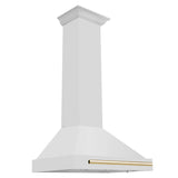 ZLINE 30 in. Autograph Edition Stainless Steel Range Hood with Stainless Steel Shell with Gold Accents (KB4STZ-30)