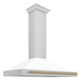 ZLINE 48 in. Autograph Edition Stainless Steel Range Hood with White Matte Shell and Accents (KB4STZ-WM48)