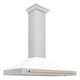 ZLINE 48 in. Autograph Edition Stainless Steel Range Hood with White Matte Shell and Accents (KB4STZ-WM48)