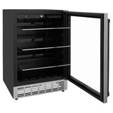 ZLINE Autograph Edition Kitchen Package with 24 in. Wine Cooler and 24 in. Beverage Fridge with Matte Black Accents (2AKP-RBV-RWV-MB)