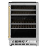 ZLINE Autograph Edition Kitchen Package with 24 in. Wine Cooler and 24 in. Beverage Fridge with Champagne Bronze Accents (2AKP-RBV-RWV-CB)