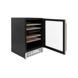 ZLINE Autograph Edition Kitchen Package with 24 in. Wine Cooler and 24 in. Beverage Fridge with Champagne Bronze Accents (2AKP-RBV-RWV-CB)