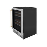 ZLINE Autograph Edition Kitchen Package with 24 in. Wine Cooler and 24 in. Beverage Fridge with Champagne Bronze Accents (2AKP-RBV-RWV-CB)