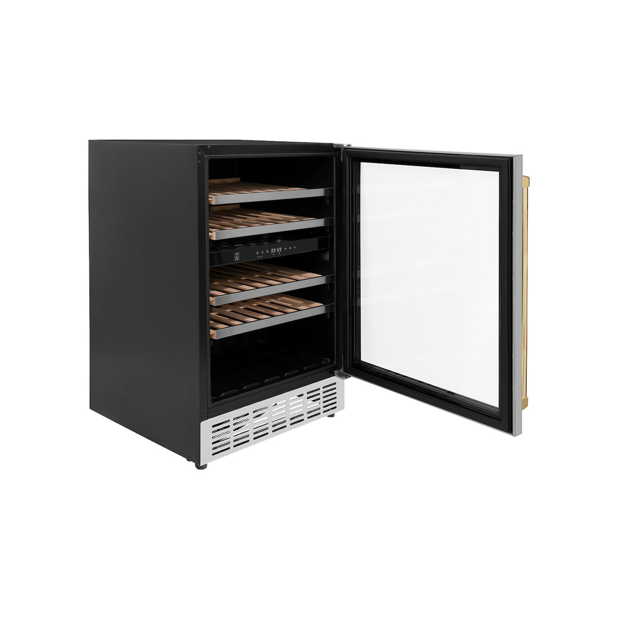 ZLINE Autograph Edition Kitchen Package with 24 in. Wine Cooler and 24 in. Beverage Fridge with Gold Accents (2AKP-RBV-RWV-G)