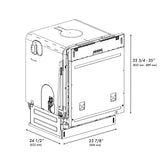 ZLINE 24 in. Panel-Ready Monument Series 3rd Rack Top Touch Control Dishwasher with Stainless Steel Tub, 45dBa (DWMT-24)