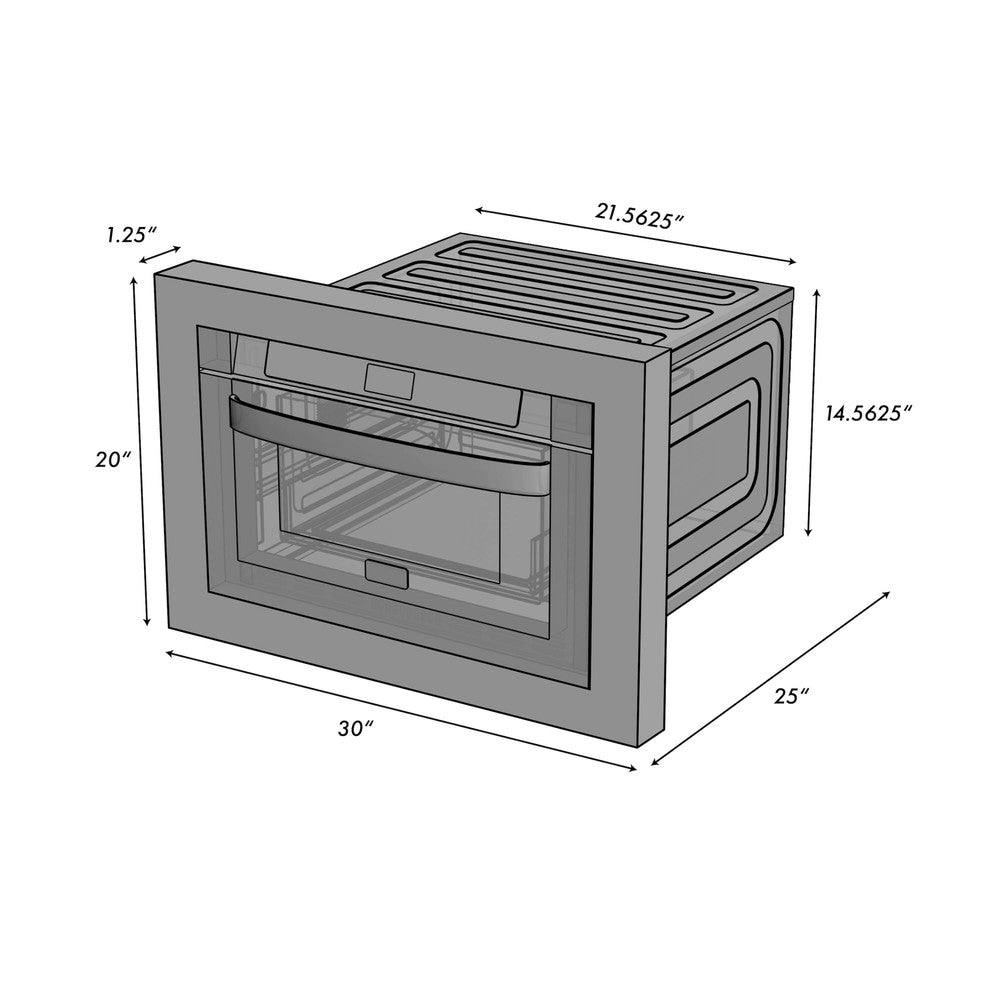 ZLINE 24 in. 1.2 cu. ft. Stainless Steel Microwave Drawer with 30 in. Trim Kit (MWD-TK-30)