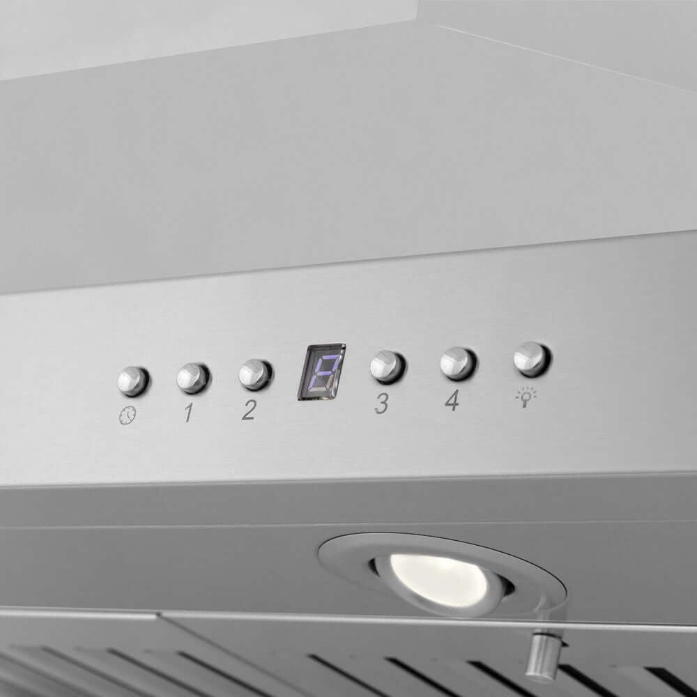 ZLINE Island Mount Range Hood in Stainless Steel with Built-in ZLINE CrownSound Bluetooth Speakers (KL3iCRN-BT)