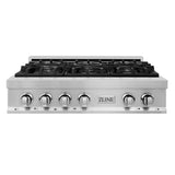 ZLINE 36 in. Stainless Steel Gas Stovetop with 6 Gas Burners (RT36)