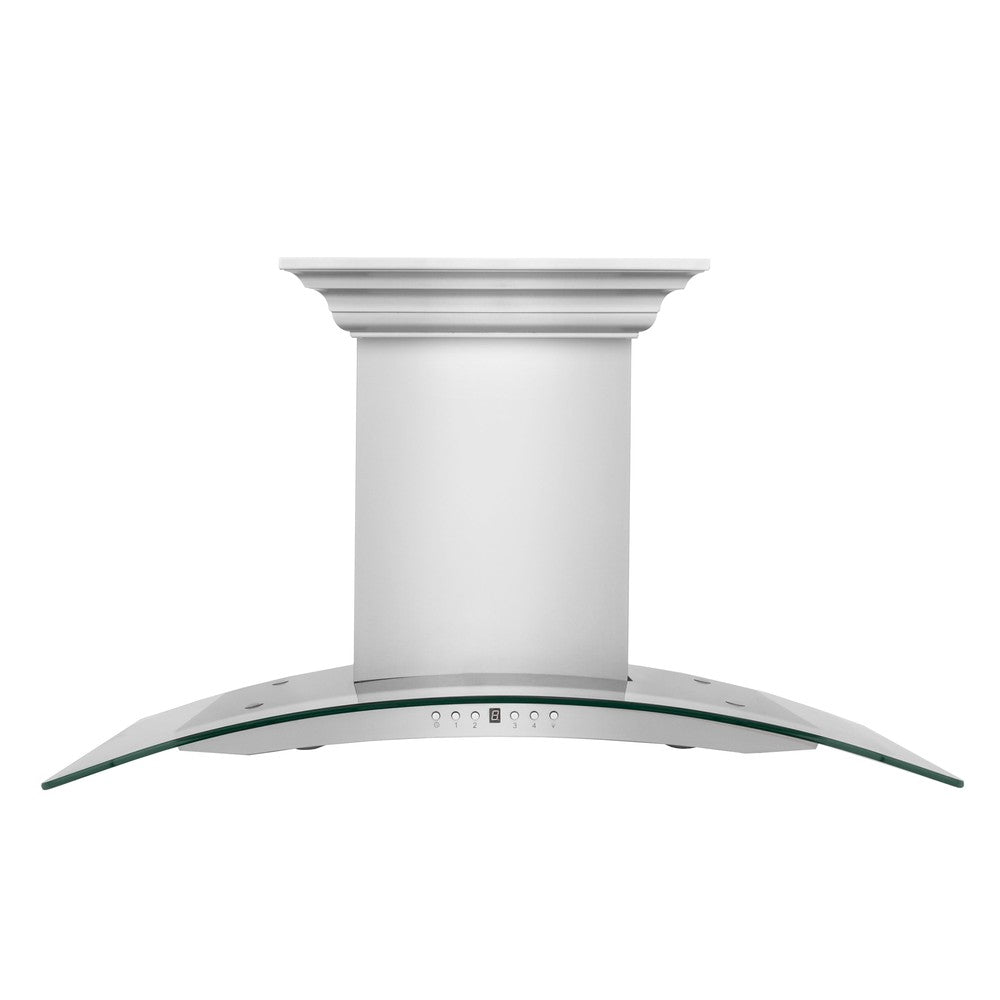 ZLINE Ducted Vent Wall Mount Range Hood in Stainless Steel with Built-in ZLINE CrownSound Bluetooth Speakers (KN4CRN-BT)