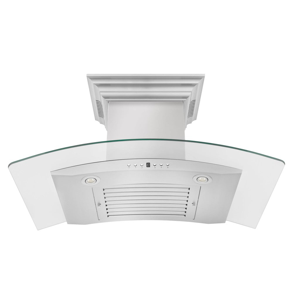 ZLINE Ducted Vent Wall Mount Range Hood in Stainless Steel with Built-in ZLINE CrownSound Bluetooth Speakers (KN4CRN-BT)