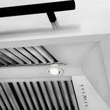 36 in. ZLINE Autograph Edition Fingerprint Resistant Stainless Steel Range Hood with Stainless Steel Shell and Colored Handle (8654SNZ-36)