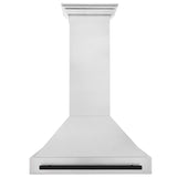 36 in. ZLINE Autograph Edition Fingerprint Resistant Stainless Steel Range Hood with Stainless Steel Shell and Colored Handle (8654SNZ-36)