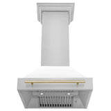 ZLINE 30 in. Autograph Edition Stainless Steel Range Hood with White Matte Shell and Accents (8654STZ-WM30)