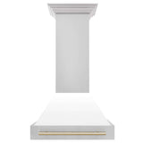 ZLINE 30 in. Autograph Edition Stainless Steel Range Hood with White Matte Shell and Accents (8654STZ-WM30)